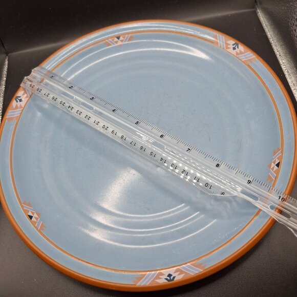 Noritake Stoneware Blue Adobe Plate 10" Oven/Microwave Safe Japan Vintage - Picture 5 of 5
